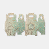 Glittery Stardust over Green Blauwgroen Bedankdoosjes (Uitgevouwen)