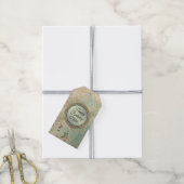 Glittery Stardust over Green Blauwgroen Cadeaulabel (Met Touw)