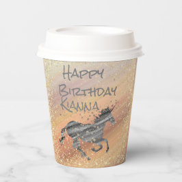 Glittery Starry Eenhoorn Verjaardag gepersonalisee Papieren Bekers