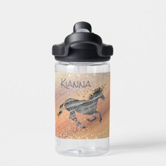 Glittery Starry Unicorn Waterfles (Achterkant)