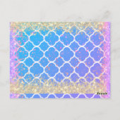 Glittery Starry Whimsical Eenhoorn Custom Briefkaart (Achterkant)