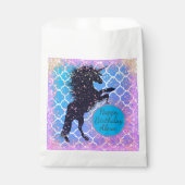 Glittery Starry Whimsical Eenhoorn Verjaardag Cust Bedankzakje (Voorkant)