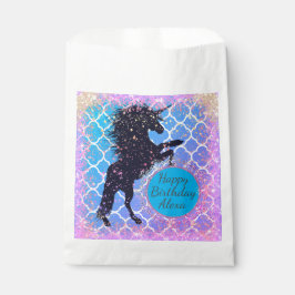 Glittery Starry Whimsical Eenhoorn Verjaardag Cust Bedankzakje