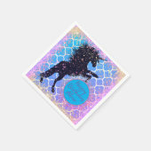 Glittery Starry Whimsical Unicorn Birthday Servet (Hoek)