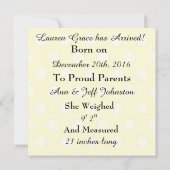 Glittery Stars Baby Geboorte Aankondiging (Achterkant)