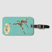 Glittery Stars Ballerina Monogram Bagagelabel (Voorkant (horizontaal))