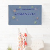 Glittery Stars Blue Text Happy Birthday Banner (Insitu)