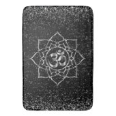 Glittery Stars OM Mandala op Black Badmat (Voorkant Verticaal)