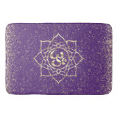 Glittery Stars Om Mandala op Paars Badmat (Voorkant)