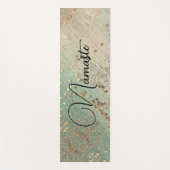 Glittery Stars op Zee Green Namaste gepersonalisee Yogamat (Voorkant)