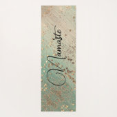 Glittery Stars op Zee Green Namaste gepersonalisee Yogamat (Achterkant)