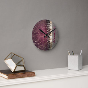 Glittery Stars Paars Gypsy Scarf Ronde Klok