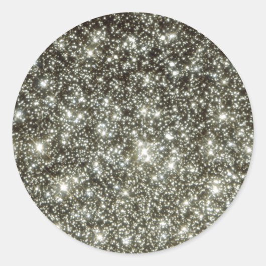 Glittery Stars Ronde Sticker (Voorkant)