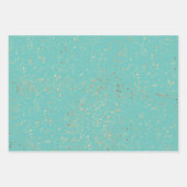 Glittery Stars Roos Goud Marmer Zilveren Bladeren Inpakpapier Vel (Voorkant)