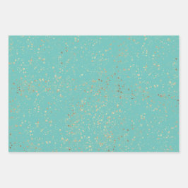 Glittery Stars Roos Goud Marmer Zilveren Bladeren Inpakpapier Vel