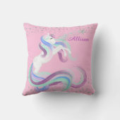 Glittery Stars Sparkle Eenhoorn Roze Kussen (Achterkant)