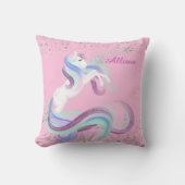 Glittery Stars Sparkle Eenhoorn Roze Kussen (Voorkant)
