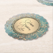 Glittery Stars Whimsical Verjaardag gepersonalisee Kartonnen Onderzetters (Gekanteld)