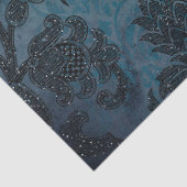 Glittery Stencil Flowers op de groene/blauwe lospa Tissuepapier (Detail)