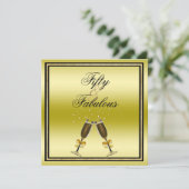 Glittery Stiletto, Champagne & Muziek Fabulous 50 Kaart (Staand voorkant)