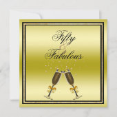 Glittery Stiletto, Champagne & Muziek Fabulous 50 Kaart (Voorkant)