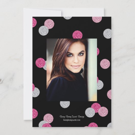 Glittery Sweet 16 Birthday Party-uitnodigingen Kaart (Achterkant)