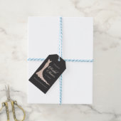 Glittery trouwjurk cadeaulabel (Met Touw)