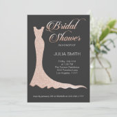 Glittery trouwjurk kaart (Staand voorkant)