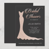 Glittery trouwjurk kaart (Voorkant / Achterkant)