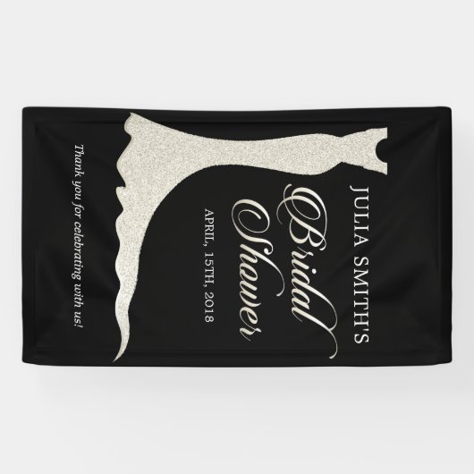 Glittery trouwjurk spandoek (Horizontaal)