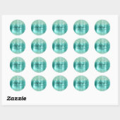 Glittery Turquoise Folie 65e Verjaardag Ronde Sticker (Vel)