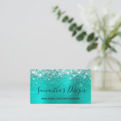 Glittery Turquoise Folie Online Store Visitekaartje (Staand voorkant)