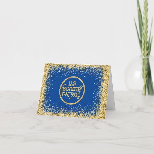 Glittery U.S. Border Patrol Logo kerstkaart Kaart (Voorkant)