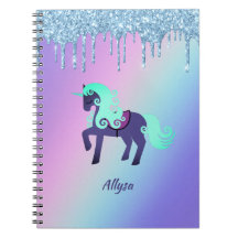 Glittery Unicorn met Rainbow Pastel-achtergrond