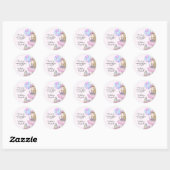 Glittery verjaardag glam meisje eenhoorn ronde sticker (Vel)