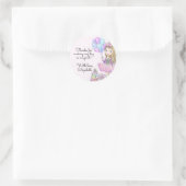 Glittery verjaardag glam meisje eenhoorn ronde sticker (Tas)