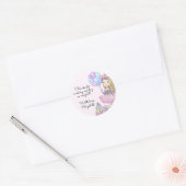 Glittery verjaardag glam meisje eenhoorn ronde sticker (Envelop)