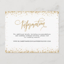 Glittery Wedding Insert Kaart in Faux Gold Glitter