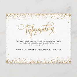 Glittery Wedding Insert Kaart in Faux Gold Glitter