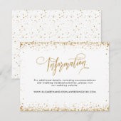 Glittery Wedding Insert Kaart in Faux Gold Glitter (Voorkant / Achterkant)
