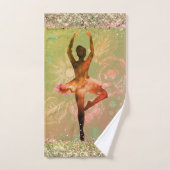 Glittery Whimsical Waterverf Ballerina Bad Handdoek (Handdoek)