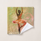 Glittery Whimsical Waterverf Ballerina Bad Handdoek (Wasdoekje)