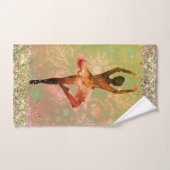 Glittery Whimsical Waterverf Ballerina Bad Handdoek (Handdoek)