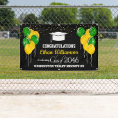 Glittery Yellow en Green Graduation Party Spandoek (Insitu)