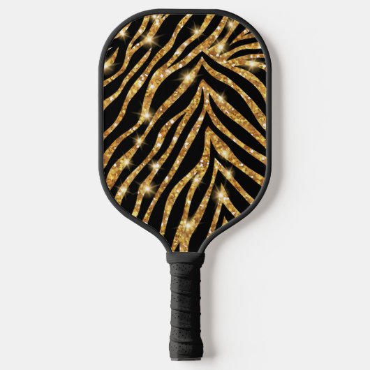 Glittery Zebra Pattern Pickleball Paddle (Voorkant)