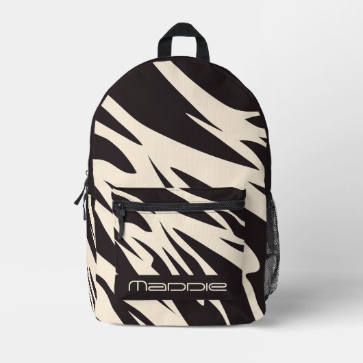 Glittery Zebra Pattern Printed Backpack Bedrukte Rugzak (Voorkant)