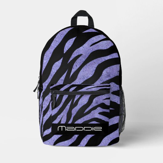 Glittery Zebra Pattern Printed Backpack Bedrukte Rugzak (Voorkant)