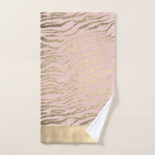 Glittery Zebra Print op Roze Blush Bath Towel Set Bad Handdoek (Handdoek)