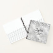 Glittery Zilver Frosted Glas 50e verjaardag Gast Notitieboek (Binnen)