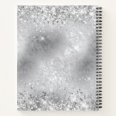 Glittery Zilver Frosted Glas 60e verjaardag Gast Notitieboek (Achterkant)